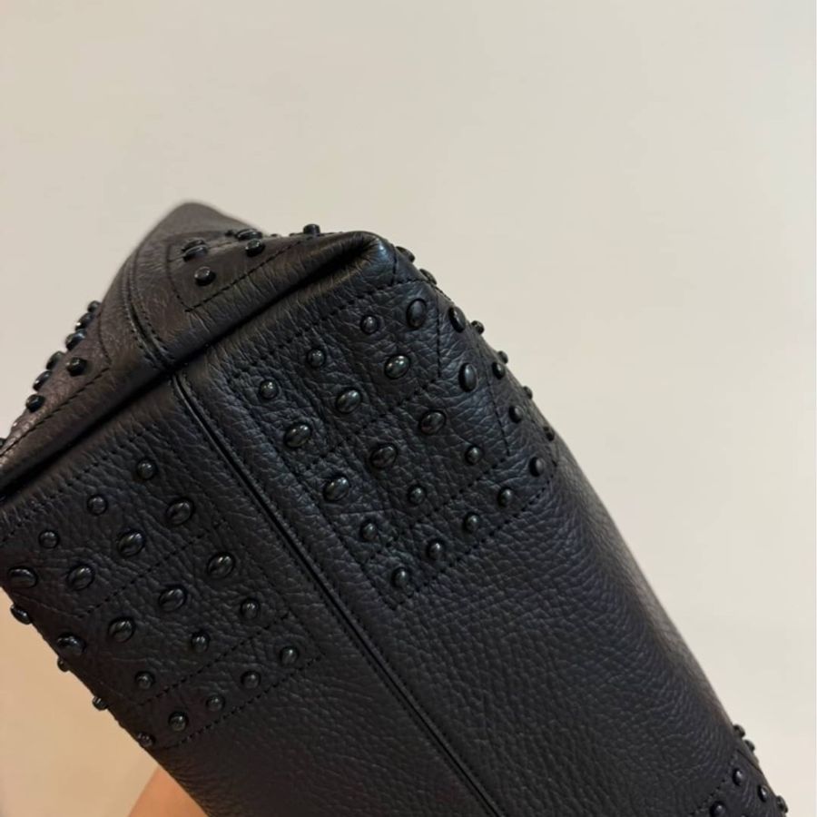 Tod's Wave Bag黑色牛皮豆豆 托特包 肩背包 手提包 購物包 購物袋-7