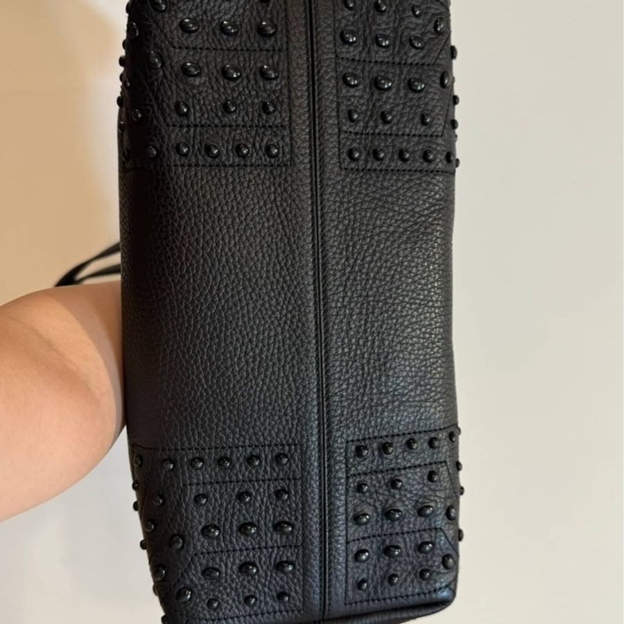 Tod's Wave Bag黑色牛皮豆豆 托特包 肩背包 手提包 購物包 購物袋-10