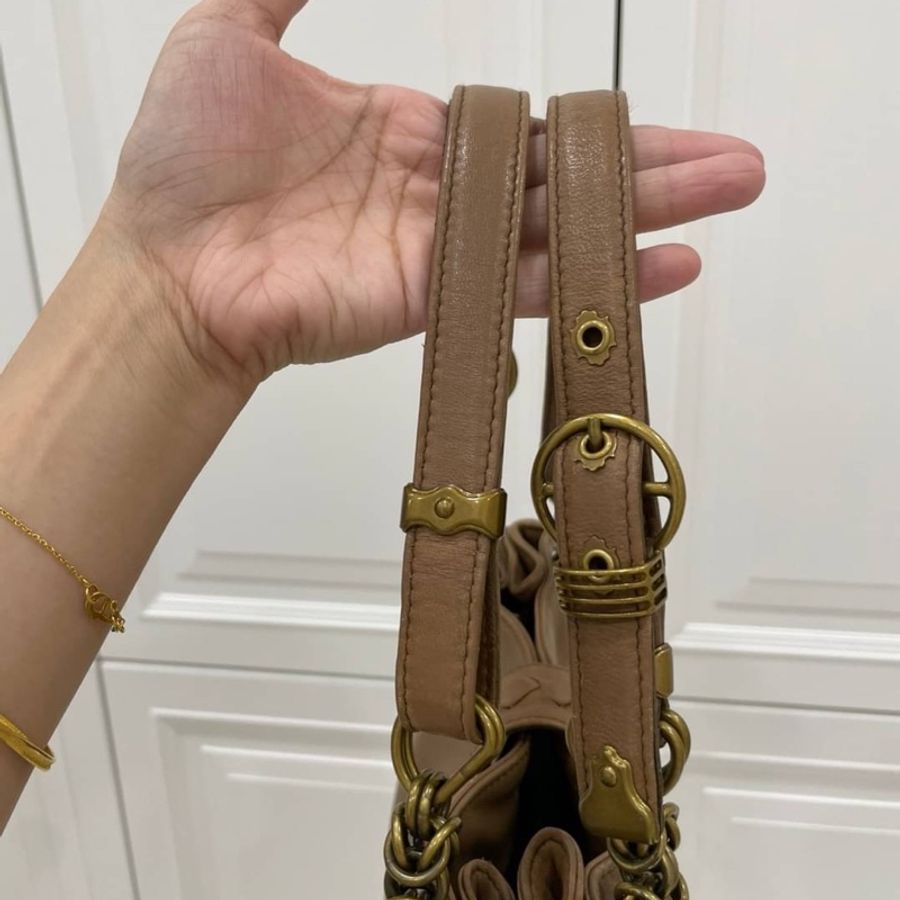 BOTTEGA VENETA BV 深卡其 編織 羊皮 Napoli 手提包 肩背包 側背包-4