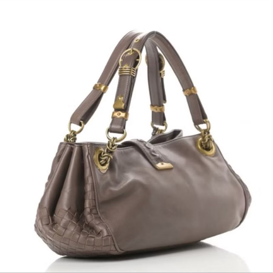 BOTTEGA VENETA BV 深卡其 編織 羊皮 Napoli 手提包 肩背包 側背包-14