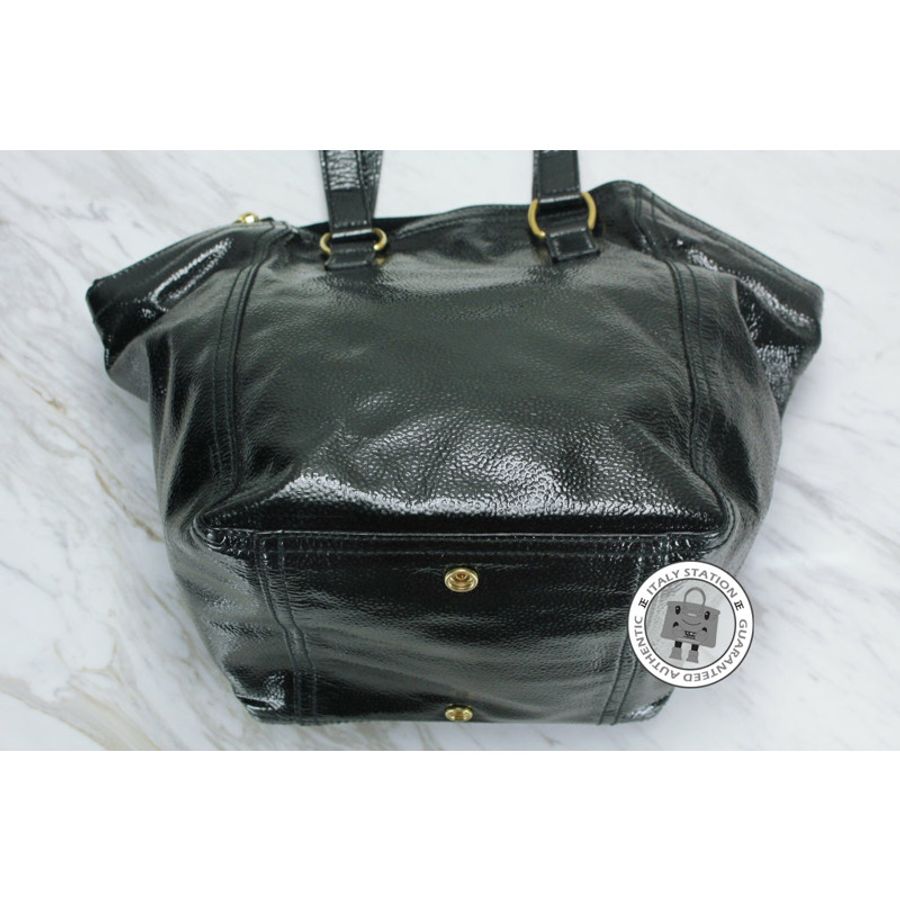 Saint Laurent 202649 Downtown Buffalo Black Patent Shoulder Bags Ghw-2