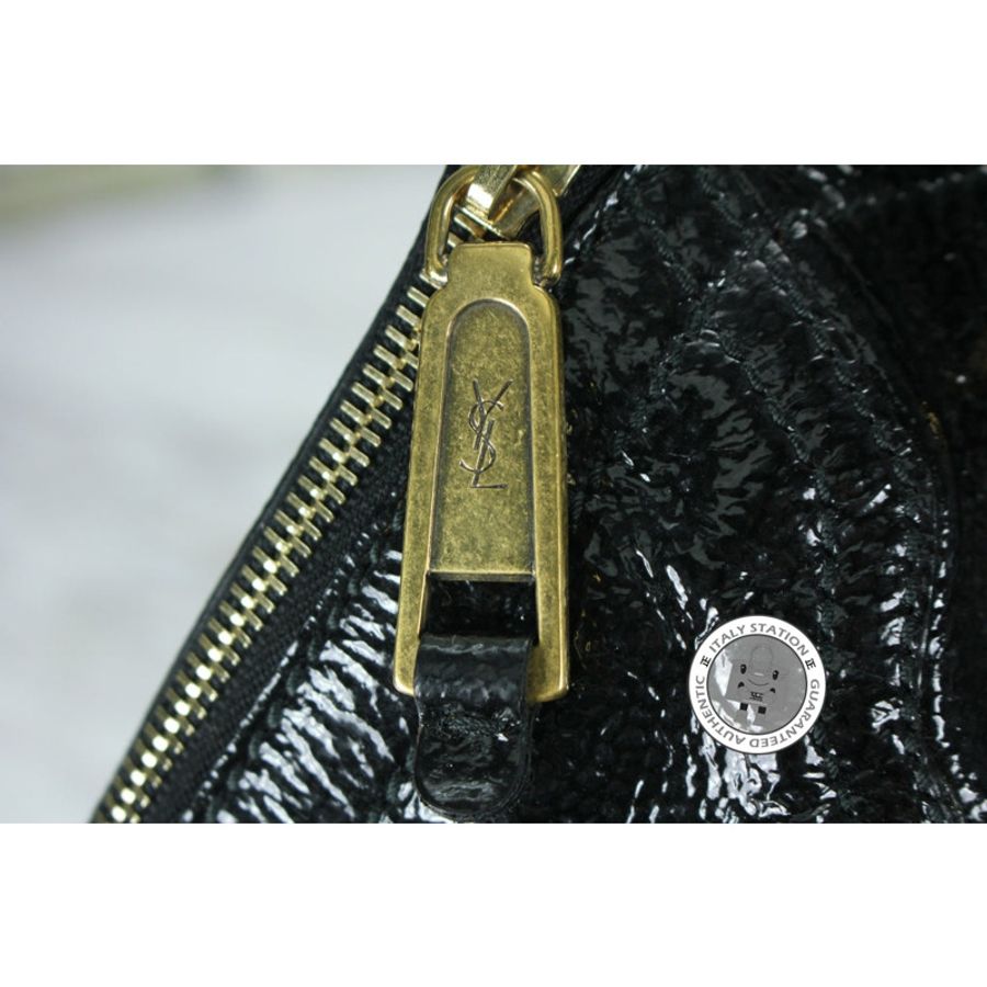 Saint Laurent 202649 Downtown Buffalo Black Patent Shoulder Bags Ghw-4