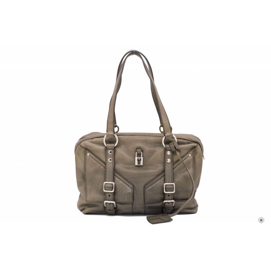 Saint Laurent 227747 Rivegauche Grey Leather Shoulder Bags Shw-0
