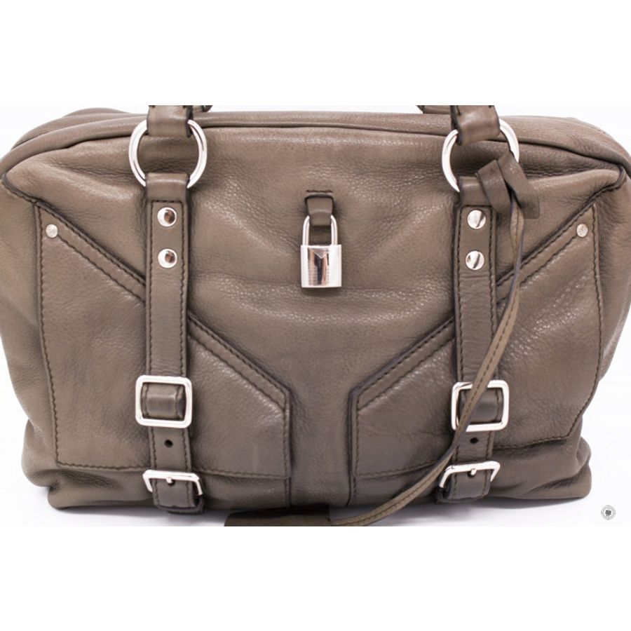 Saint Laurent 227747 Rivegauche Grey Leather Shoulder Bags Shw-4
