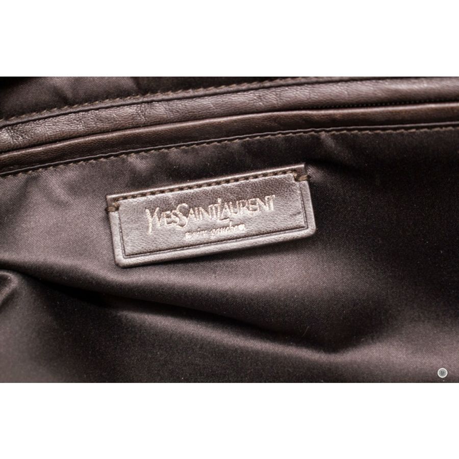 Saint Laurent 227747 Rivegauche Grey Leather Shoulder Bags Shw-10