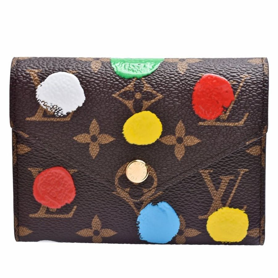 Louis Vuitton - M81865 聯名 VICTORINE Monogram 草間彌生點點三折短夾-0
