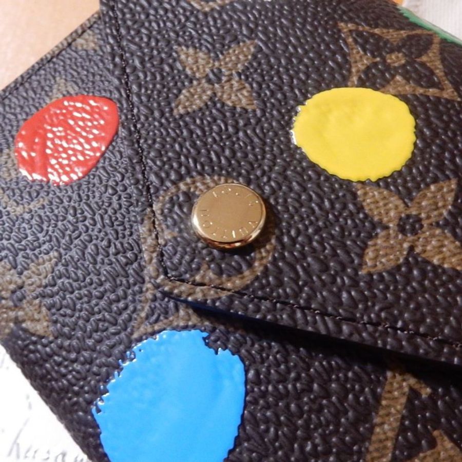Louis Vuitton - M81865 聯名 VICTORINE Monogram 草間彌生點點三折短夾-3