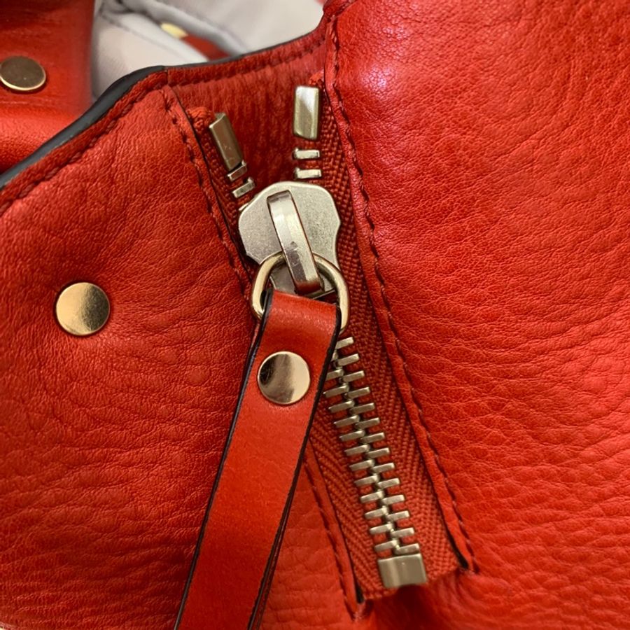 BURBERRY 紅 經典格紋 拼接束口 手提包 肩背包 公事包 斜背包 側背包-22
