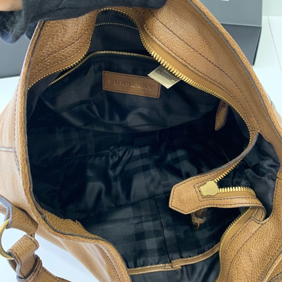 Burberry Brown Leather Shoulder Bag 咖啡 托特包 手提包 肩背包 側背包 公事包-12