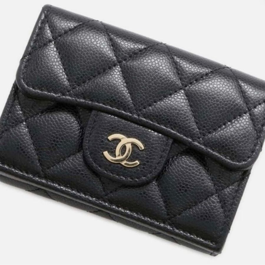 Chanel classic caviar trifold wallet-5