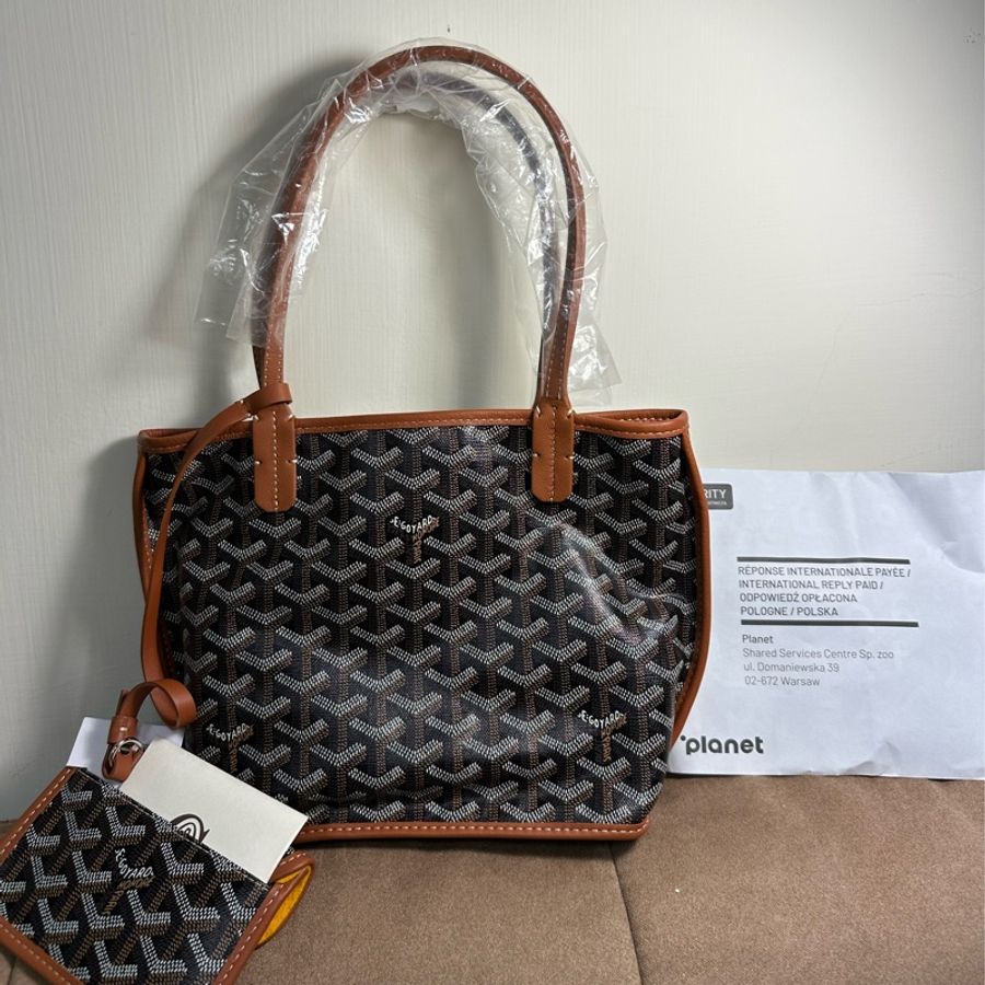 Goyard mini tote 棕色-5