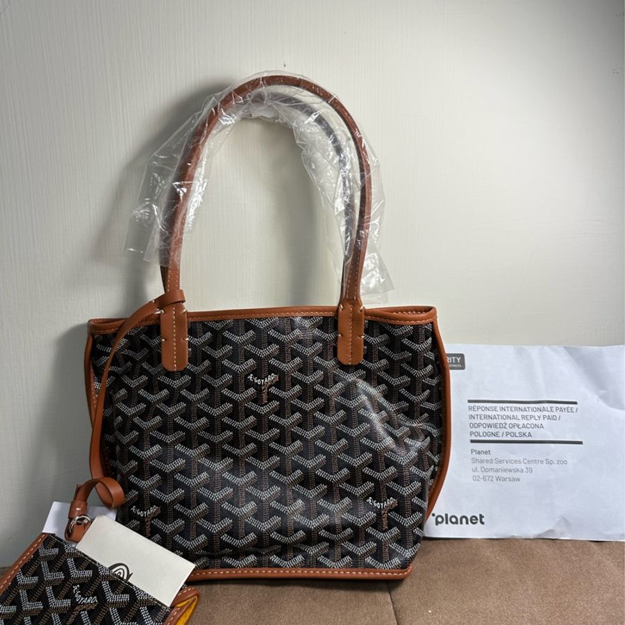 Goyard mini tote 棕色-7