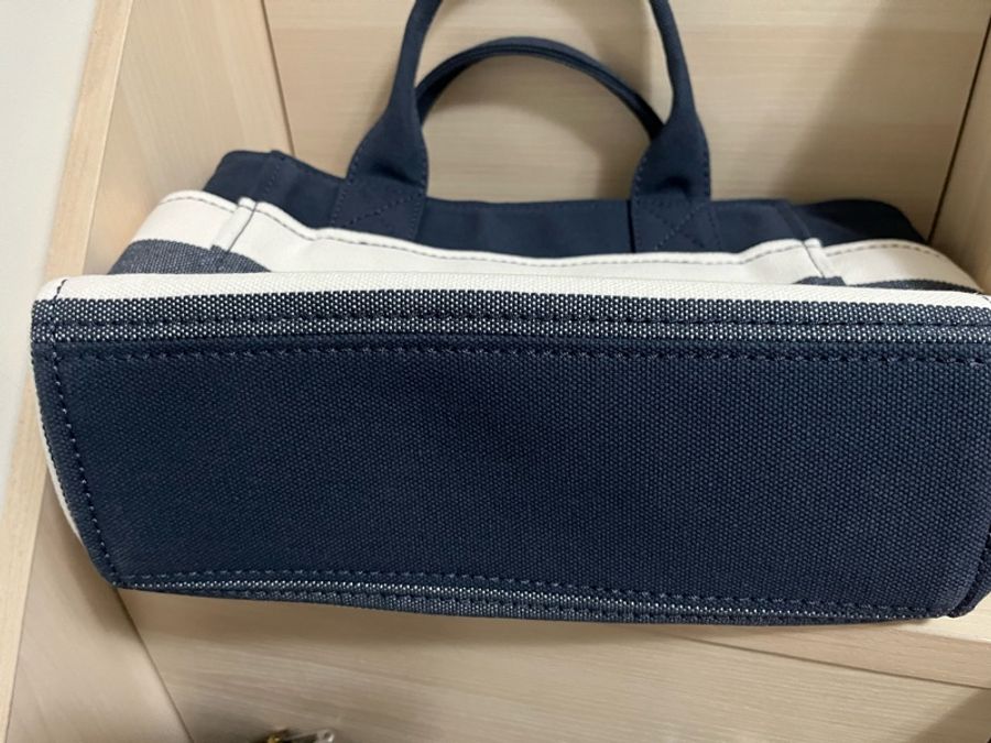 Kate Spade 藍白條紋/海軍藍帆布托特包-2