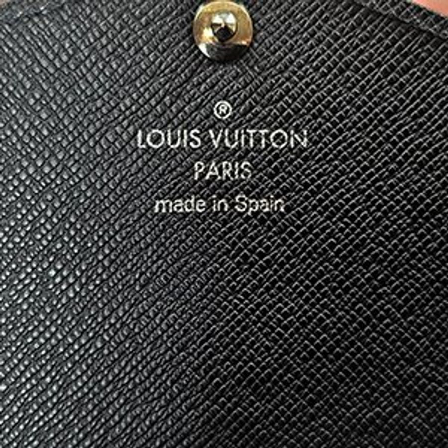 LV黑色EPI牛皮 SARAH 釦式信封長夾 M60582-7