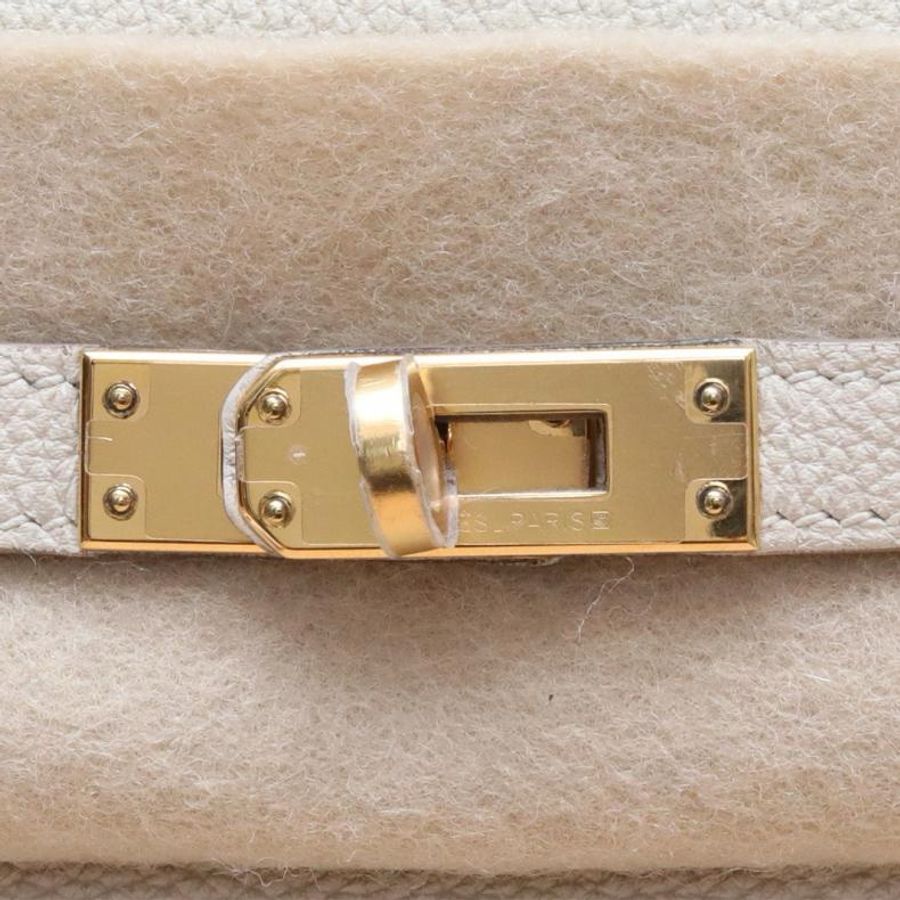 HERMES(愛馬仕) Kelly 25 10奶昔白 Togo皮 T刻 金扣-5
