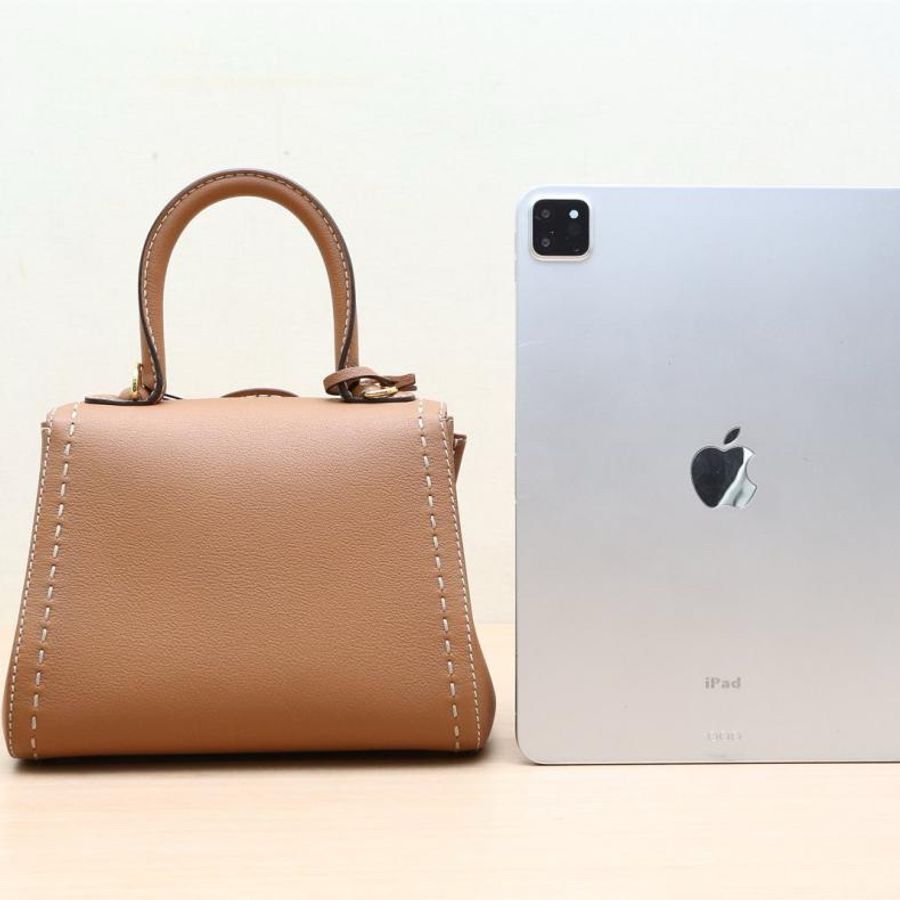 DELVAUX(德爾沃) Brillant Mini 外縫線 金棕色 金扣-2