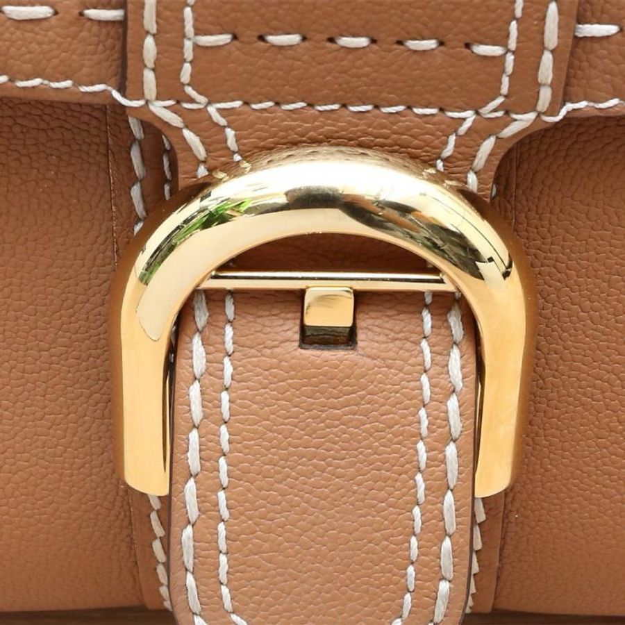 DELVAUX(德爾沃) Brillant Mini 外縫線 金棕色 金扣-5