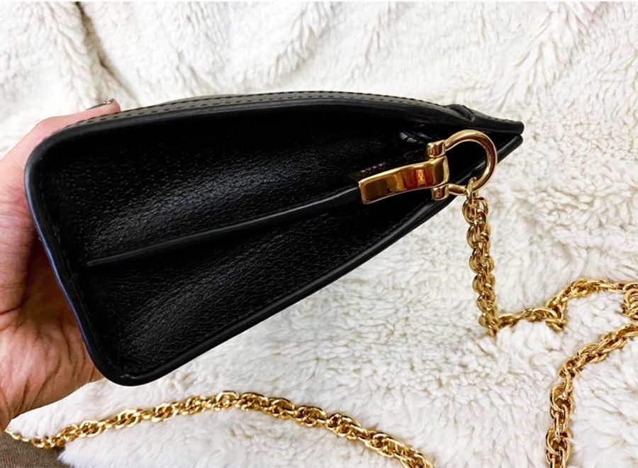 正品 GUCCI 古馳經典Ophidia系列GG LOGO織帶皮革磁釦手 拿/斜背包-7