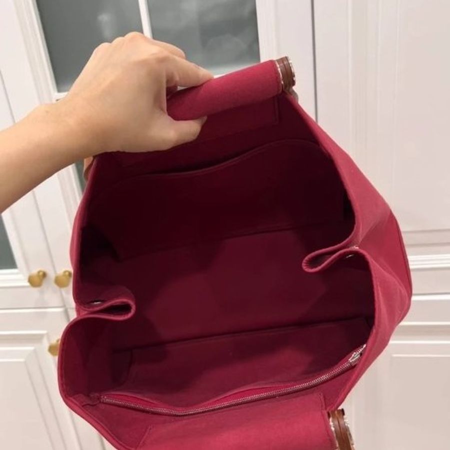 愛馬仕 hermes cabag 桃紅 帆布包 手提包 肩背包 側背包 購物包 公事包-30