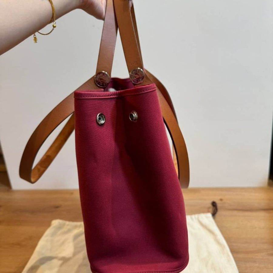 愛馬仕 hermes cabag 桃紅 帆布包 手提包 肩背包 側背包 購物包 公事包-31