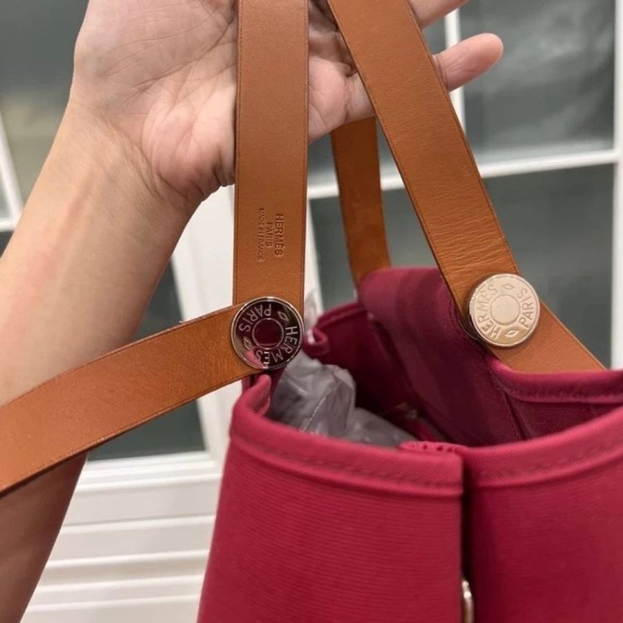 愛馬仕 hermes cabag 桃紅 帆布包 手提包 肩背包 側背包 購物包 公事包-56