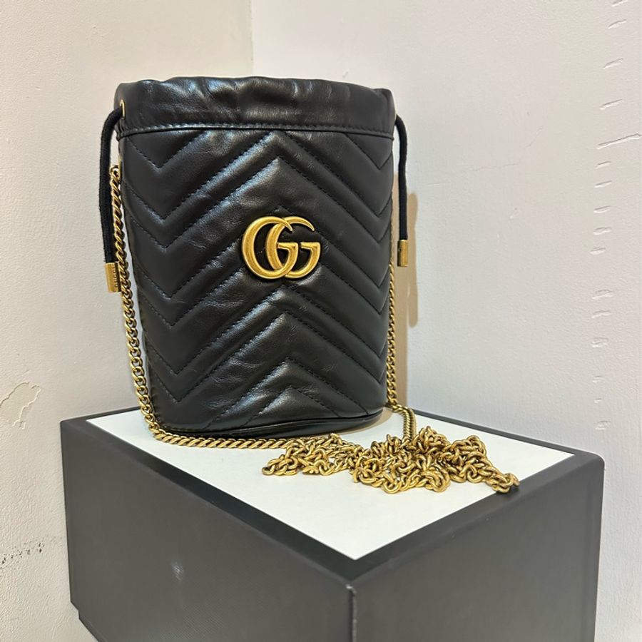 Gucci GG Marmont 迷你水桶包-10