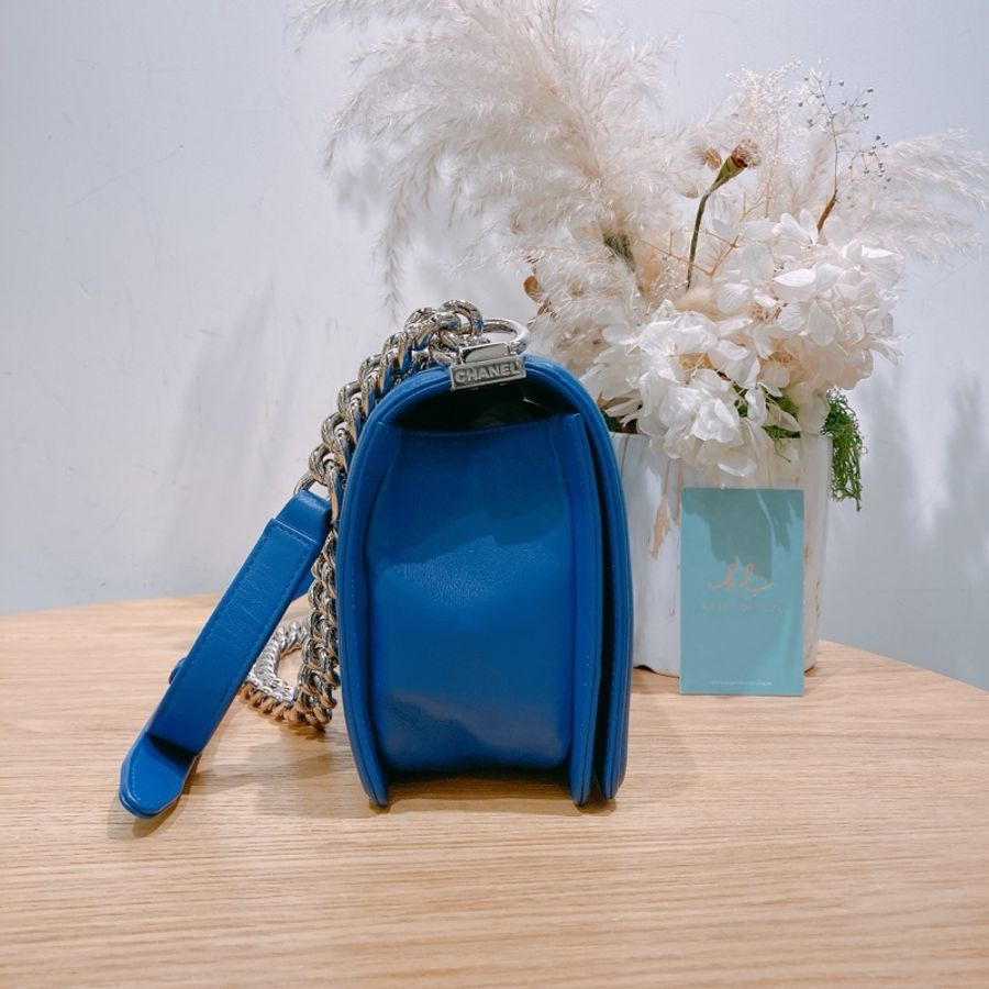 TW3876 CHANEL 香奈兒中號boy系列鍊帶包包BOY 25CM HANDBAG LAMBSKIN TWEED-24