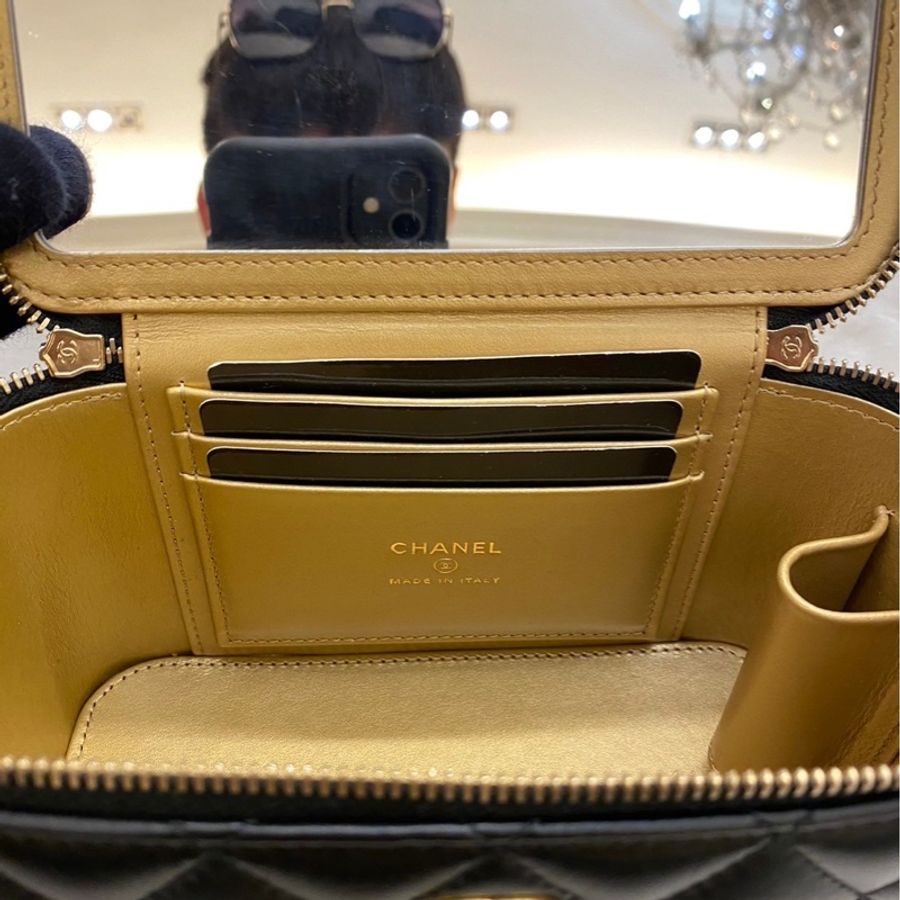 全新|Chanel 核桃金球 長盒子 化妝箱包 皮穿鏈-4