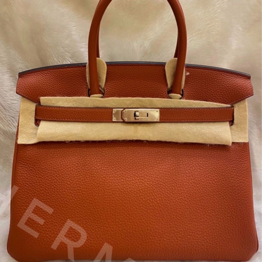 ► 全新 Hermès 愛馬仕 ✨Birkin Togo皮✨▫️駝色銀釦-0
