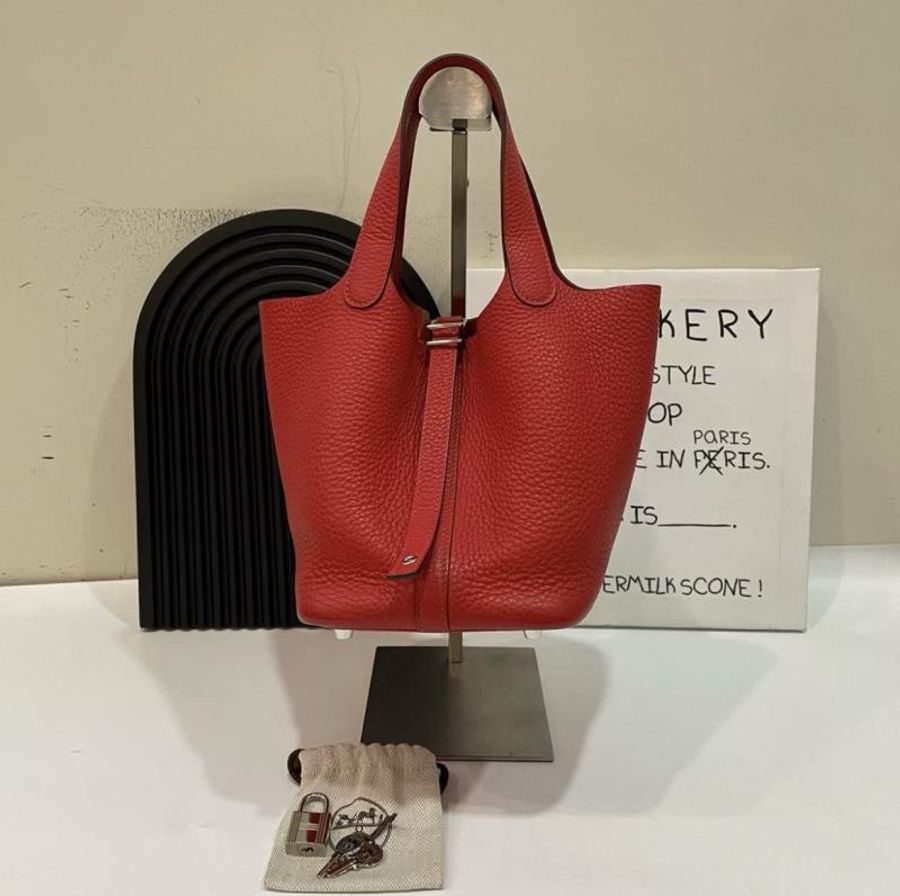 Hermes Picotin 18 Red PHW-0
