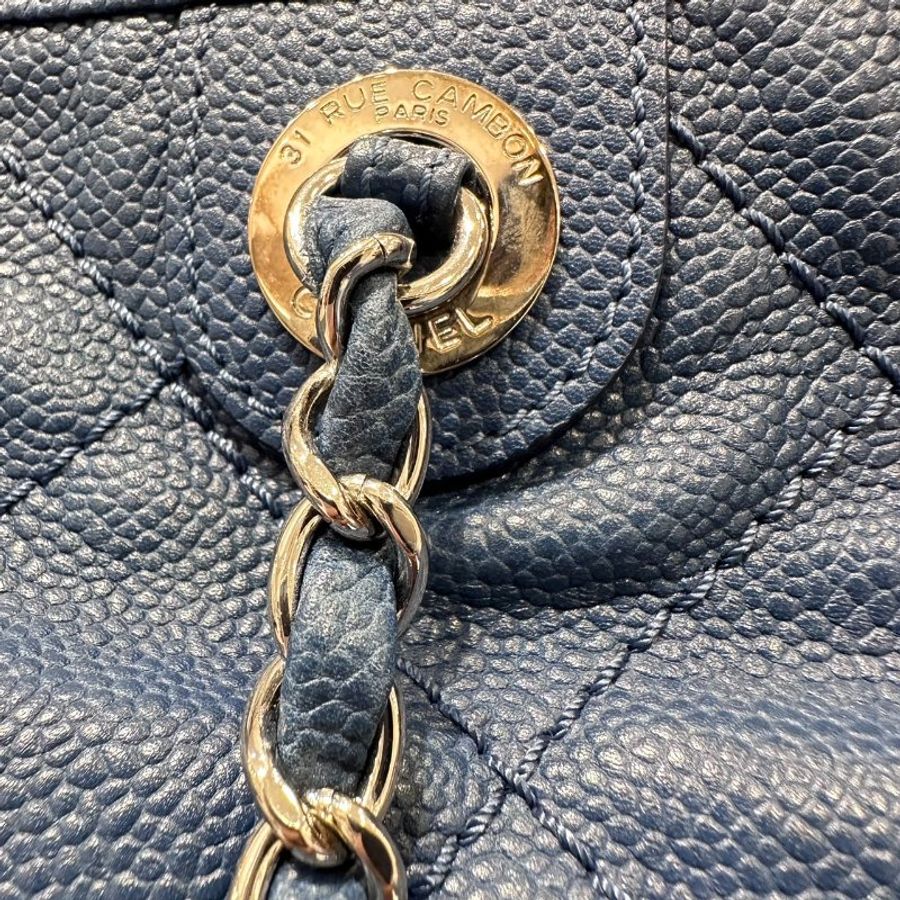 CHANEL 藍荔枝皮玟肩鍊包/20-4