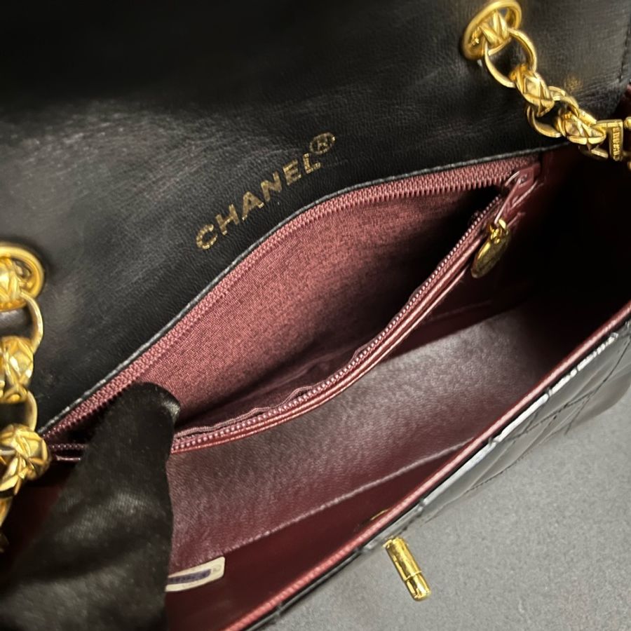 (24K真黃金鏈條)Chanel 香奈兒 黛妃包 24k金 黃金鏈條-14