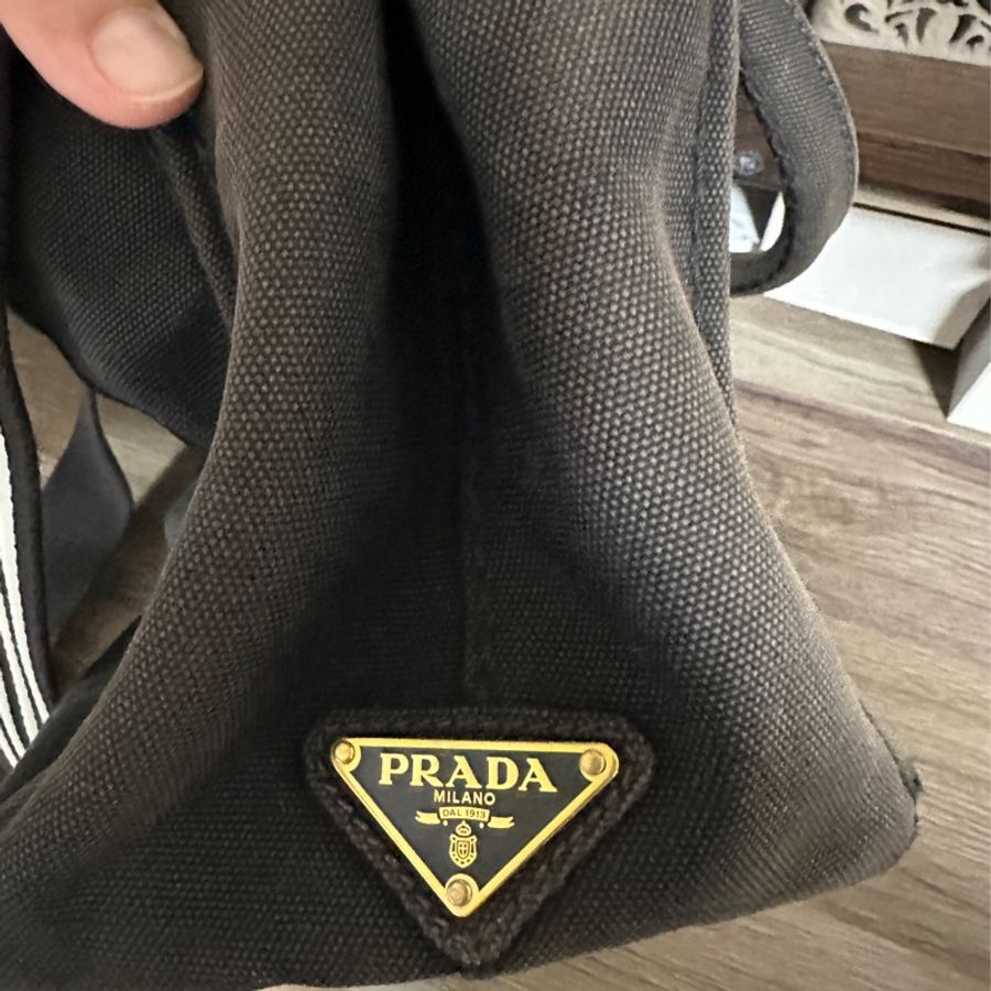 Prada高磅數帆布包 側背 肩背 手提三用-8