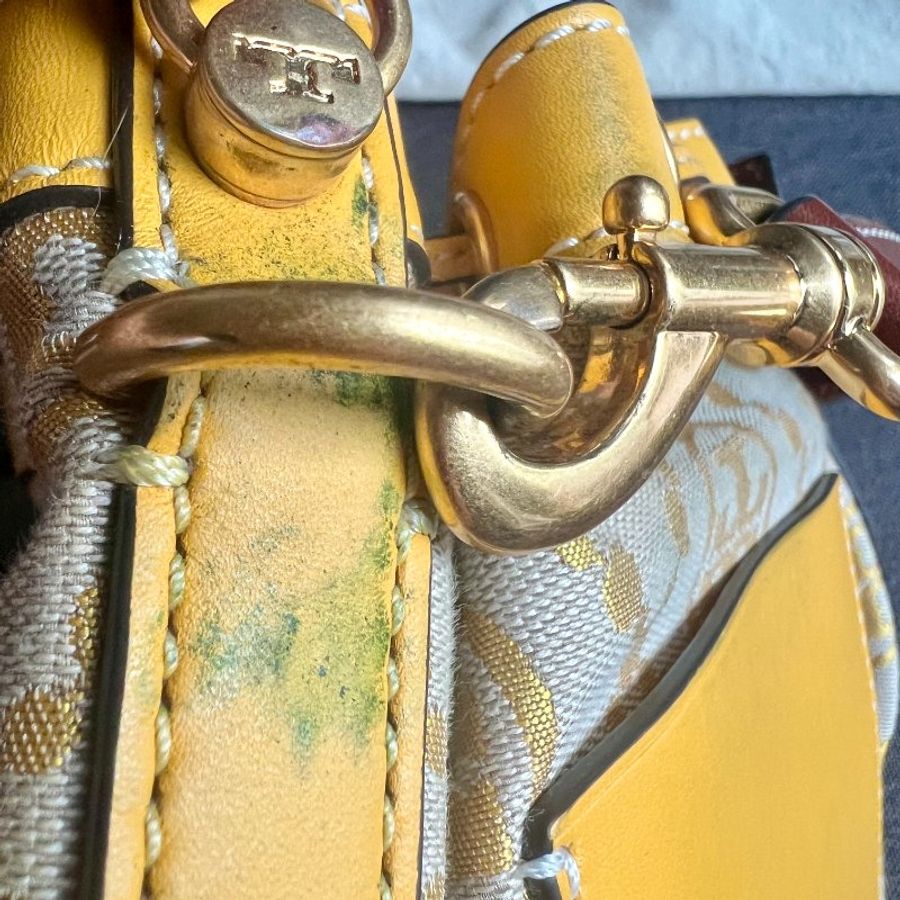 Tory Burch T-monogram bucket bag yellow 水捅包-11