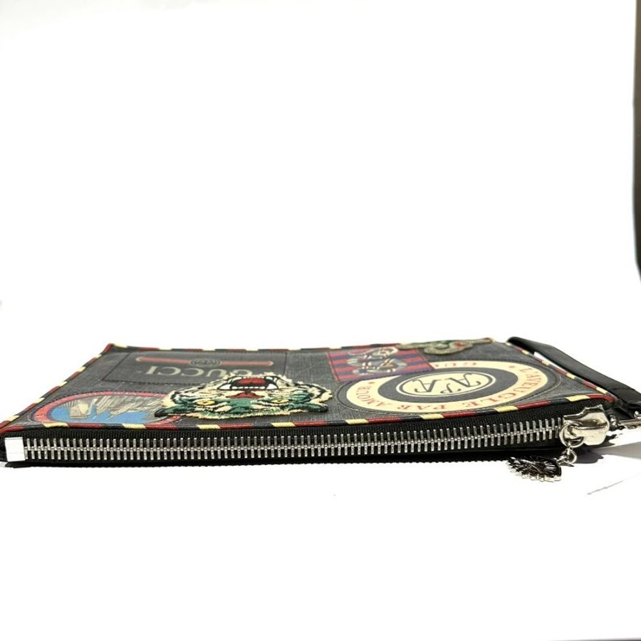 【美收精品】Gucci Night Courrier系列高级人造老虎帆布手拿包 1-142-5