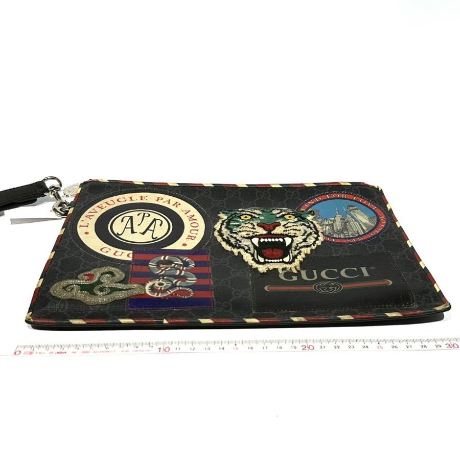 【美收精品】Gucci Night Courrier系列高级人造老虎帆布手拿包 1-142-17