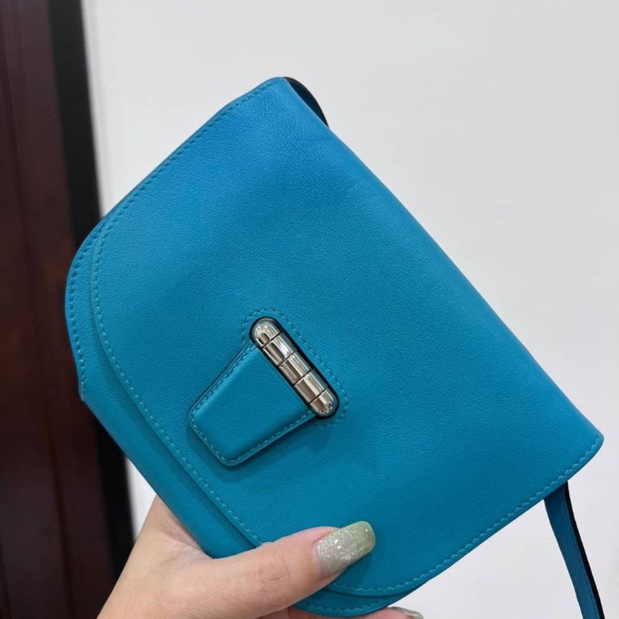 HERMÈS 愛馬仕 手袋 土耳其藍 CONVOYEUR MINI BAG 斜背包 手拿包 手挽包 肩背包 側背包-7