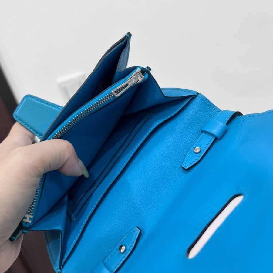 HERMÈS 愛馬仕 手袋 土耳其藍 CONVOYEUR MINI BAG 斜背包 手拿包 手挽包 肩背包 側背包-13