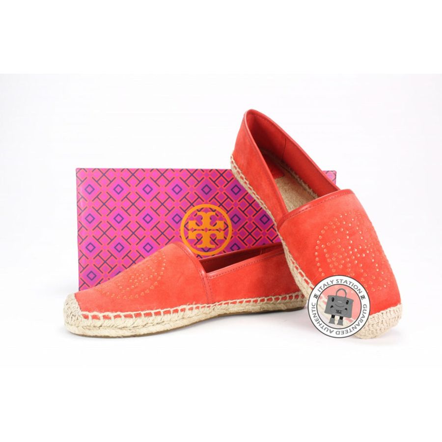 Tory Burch 22158551 Kirby Suede Mini Studs Orange 8 Shoes-8