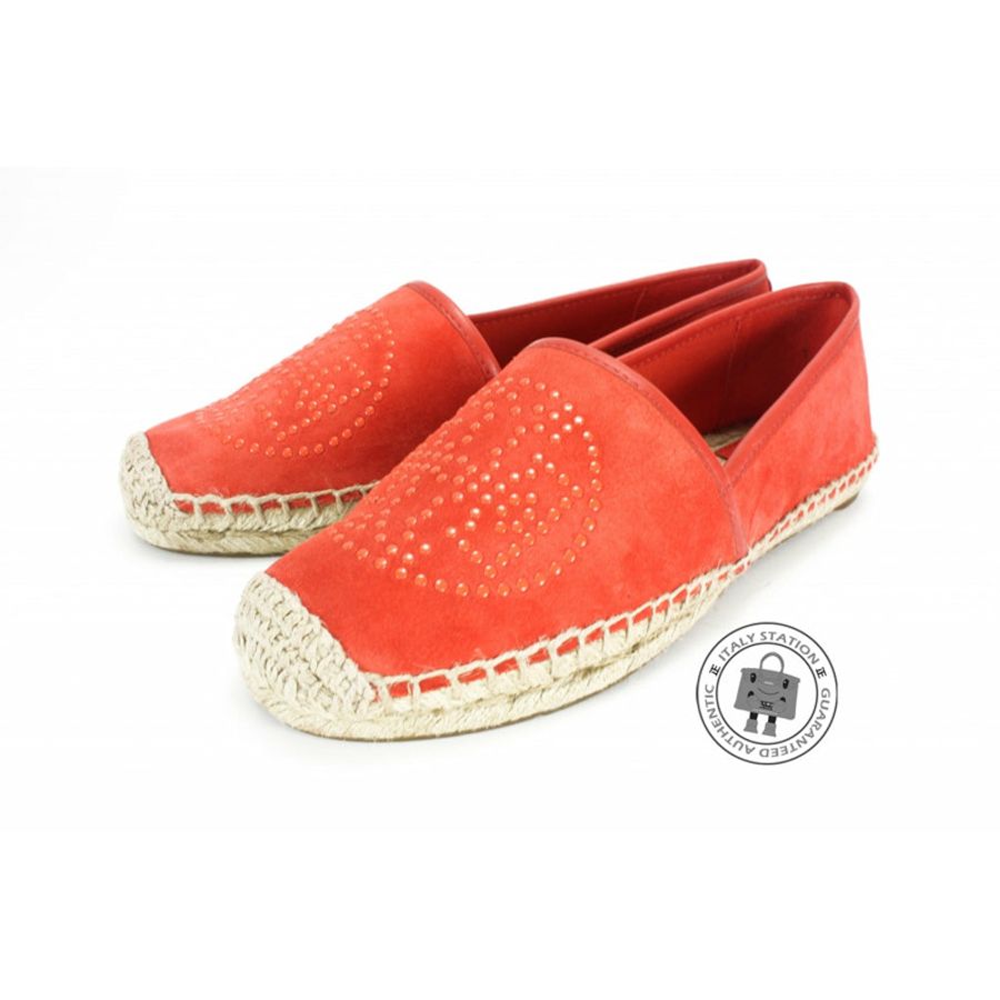 Tory Burch 22158551 Kirby Suede Mini Studs Orange 9 Shoes-0