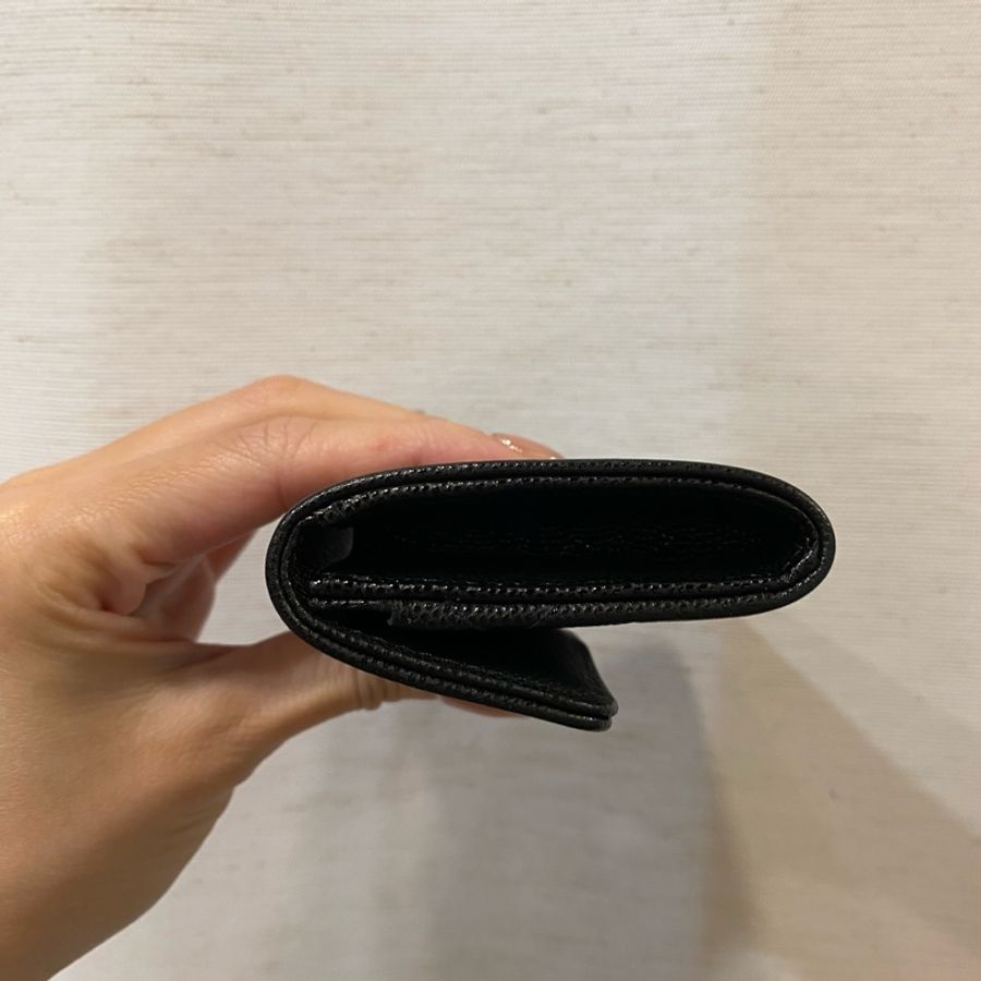 Chanel 黑荔枝牛皮Boy金釦零錢卡包-3