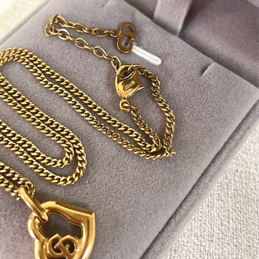 ✨ Dior 愛心C鏤空D中古項鍊-10