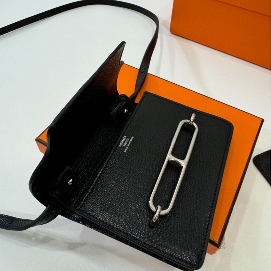 Hermes 愛馬仕 roulis slim 黑銀 豬鼻子 腰包 短夾 卡夾 卡包 錢包 手提包 斜背包 肩背包-11