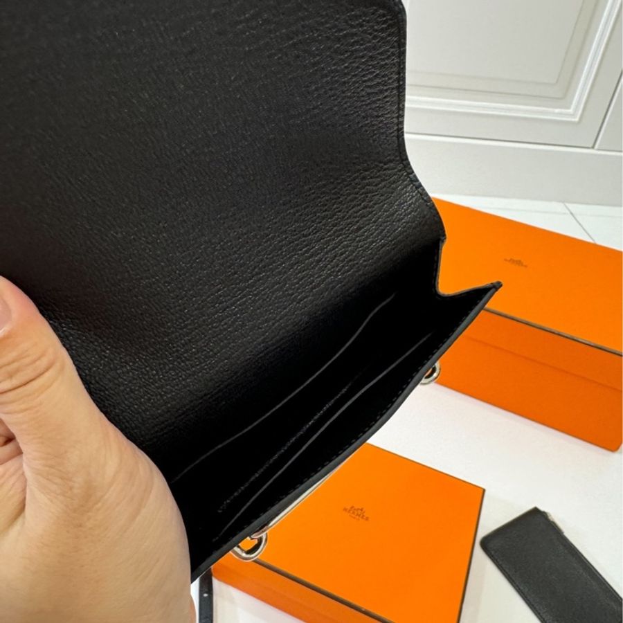 Hermes 愛馬仕 roulis slim 黑銀 豬鼻子 腰包 短夾 卡夾 卡包 錢包 手提包 斜背包 肩背包-12