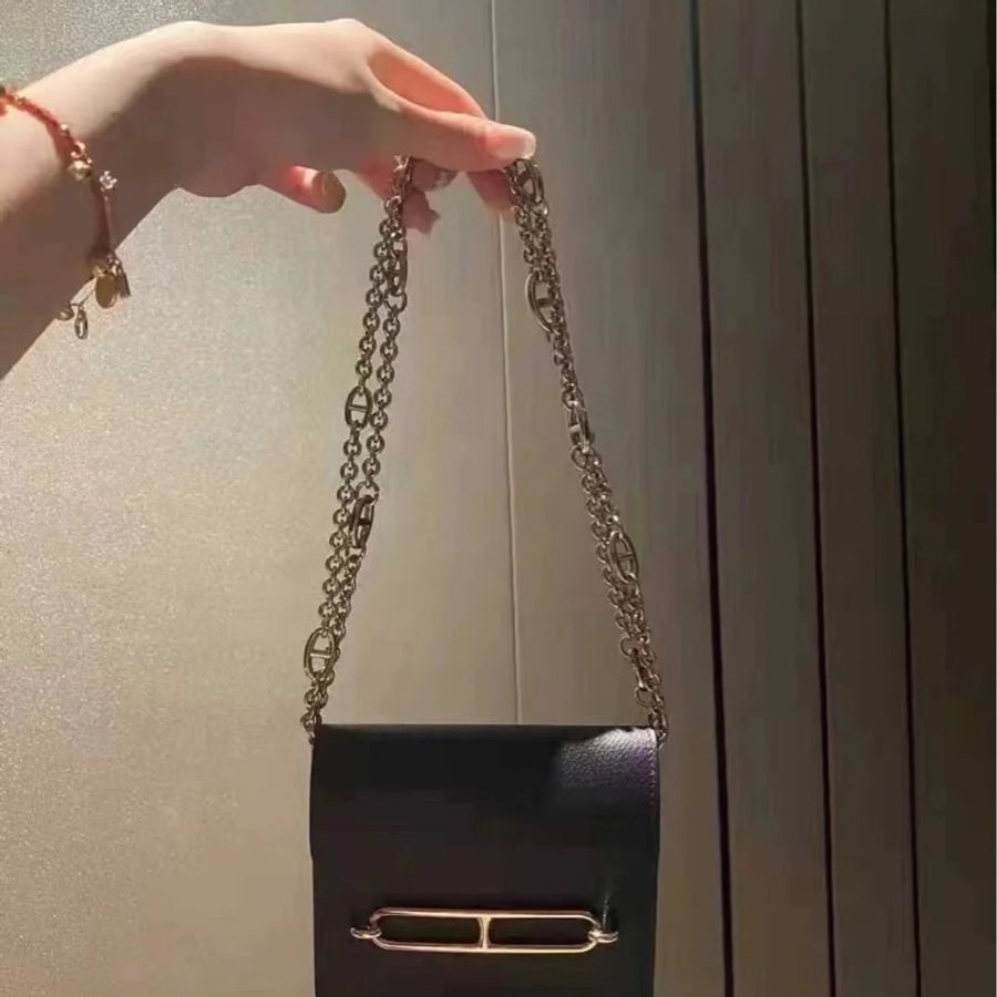 Hermes 愛馬仕 roulis slim 黑銀 豬鼻子 腰包 短夾 卡夾 卡包 錢包 手提包 斜背包 肩背包-19