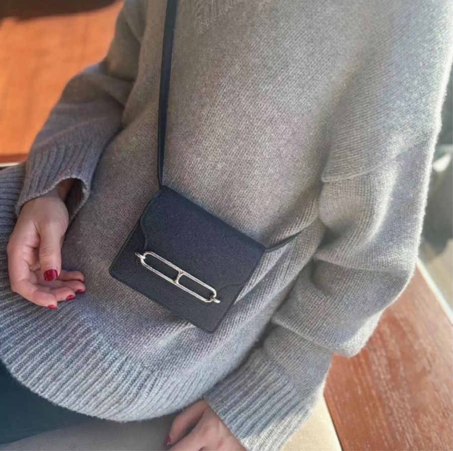 Hermes 愛馬仕 roulis slim 黑銀 豬鼻子 腰包 短夾 卡夾 卡包 錢包 手提包 斜背包 肩背包-25