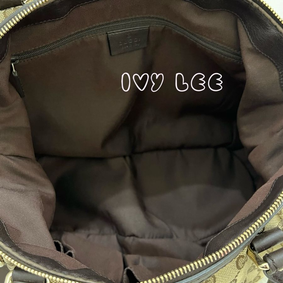 Gucci Sukey 247902 女式真皮 GG帆布手提包 黑色邊單肩包 二手精品-4