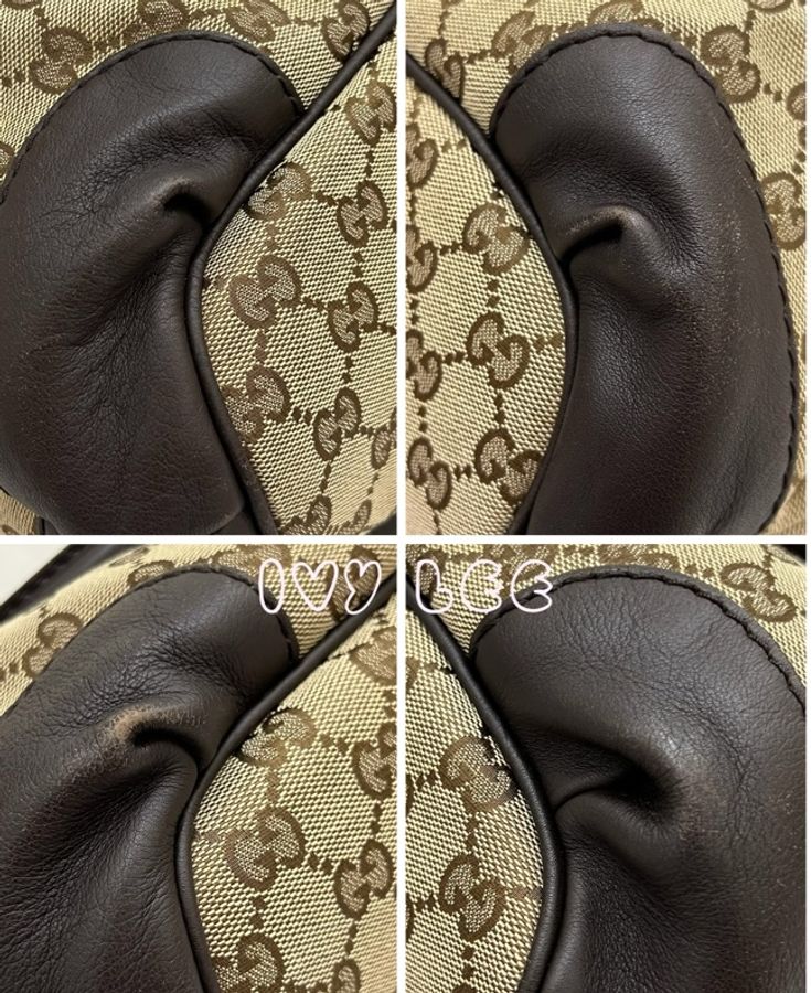Gucci Sukey 247902 女式真皮 GG帆布手提包 黑色邊單肩包 二手精品-8