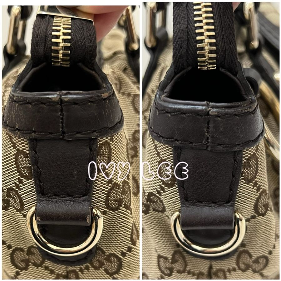 Gucci Sukey 247902 女式真皮 GG帆布手提包 黑色邊單肩包 二手精品-12