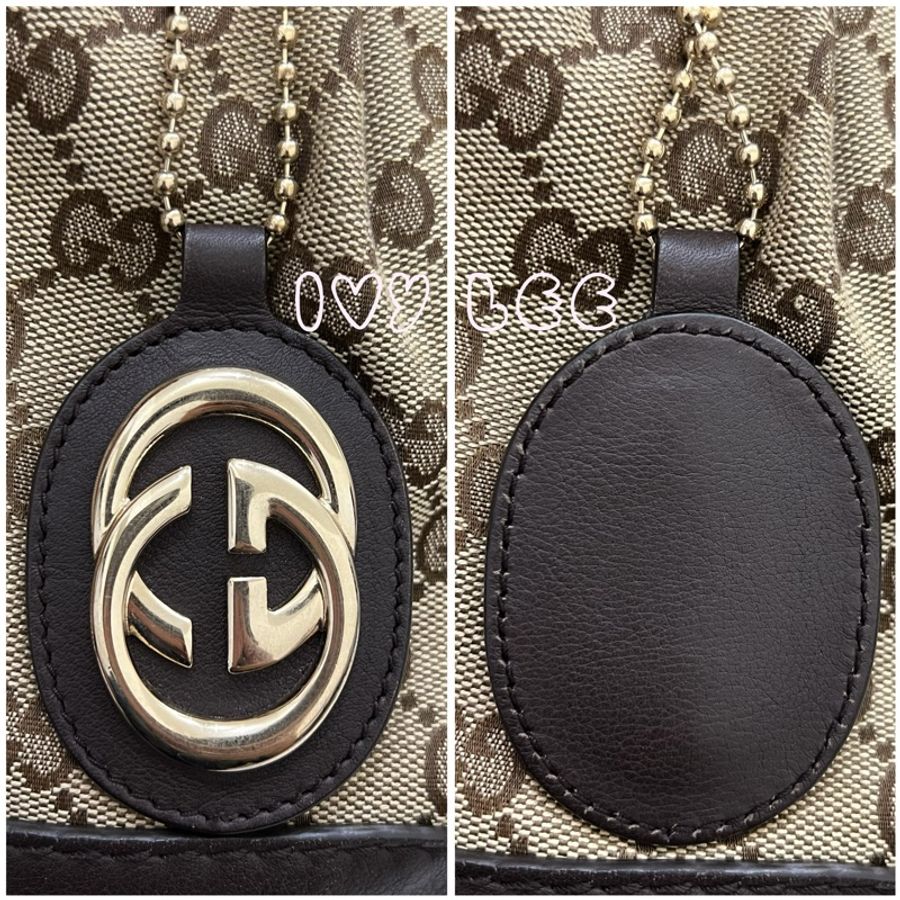 Gucci Sukey 247902 女式真皮 GG帆布手提包 黑色邊單肩包 二手精品-13